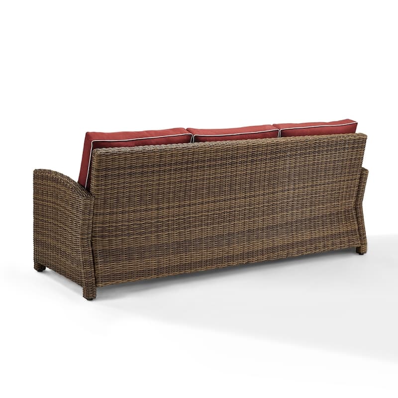 Crosley Bradenton Sofa with Sangria Cushions - 31.75"d x 80.5" x 32.5"h