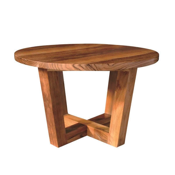 Handmade Nes Linea Solid Teak 32 Inch Round Coffee Table Handmade Nes Linea Solid Teak 32 Inch Round Coffee Table Indonesia