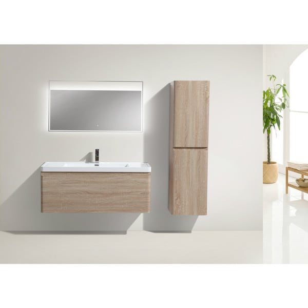 Happy 48-inch Wall Mounted Modern Bathroom Vanity - Free ...