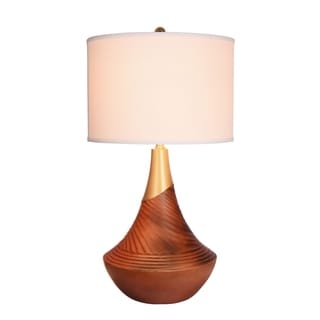 Catalina Hope Faux-wood Carved Table Lamp