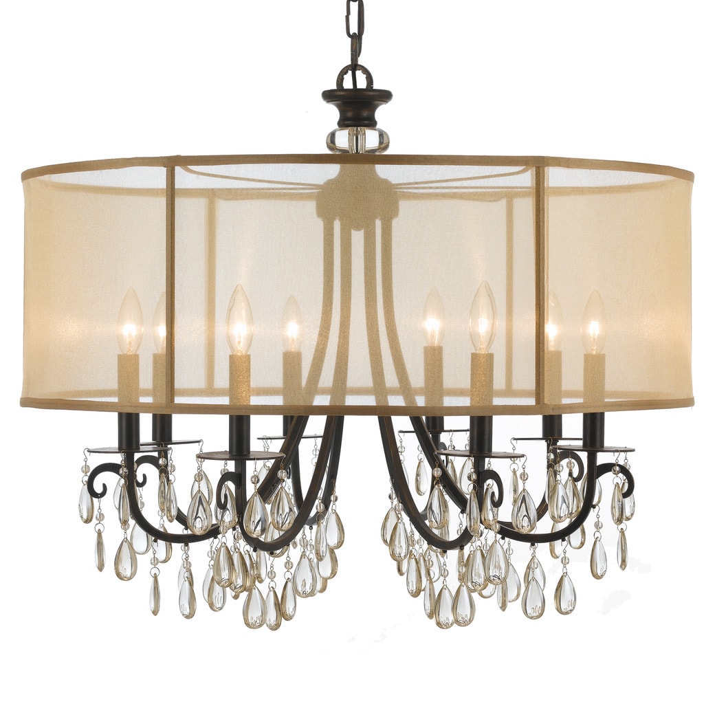 Crystorama Hampton Collection 8-light English Bronze Chandelier - Chandeliers For Bedrooms by Overstock.com
