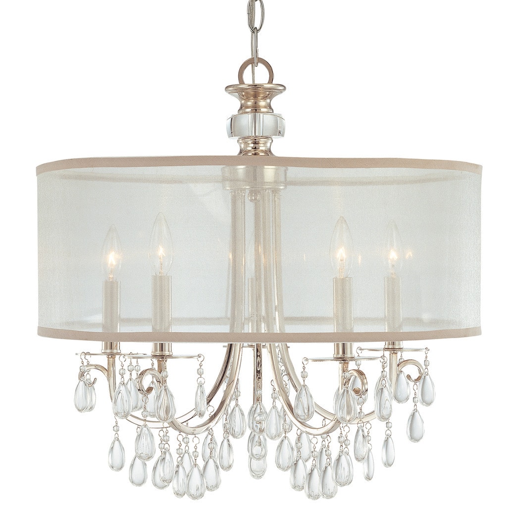 Crystorama Hampton Collection 5-light Polished Chrome Chandelier - Chandeliers For Bedrooms by Overstock.com