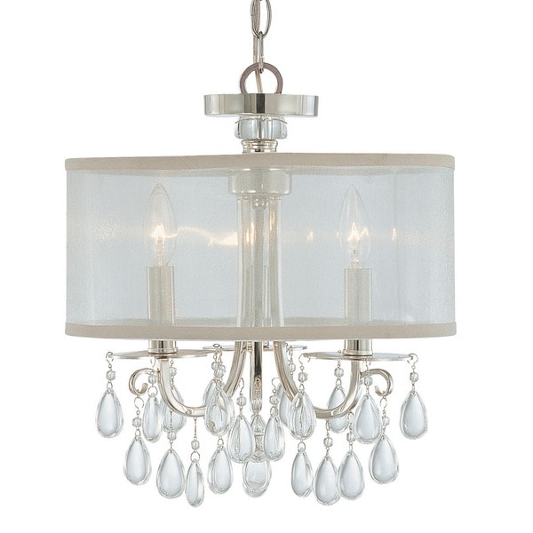 Crystorama Hampton Collection 3 Light Polished Chrome Mini Crystorama Hampton Collection 3 Light Polished Chrome Mini Chandelier