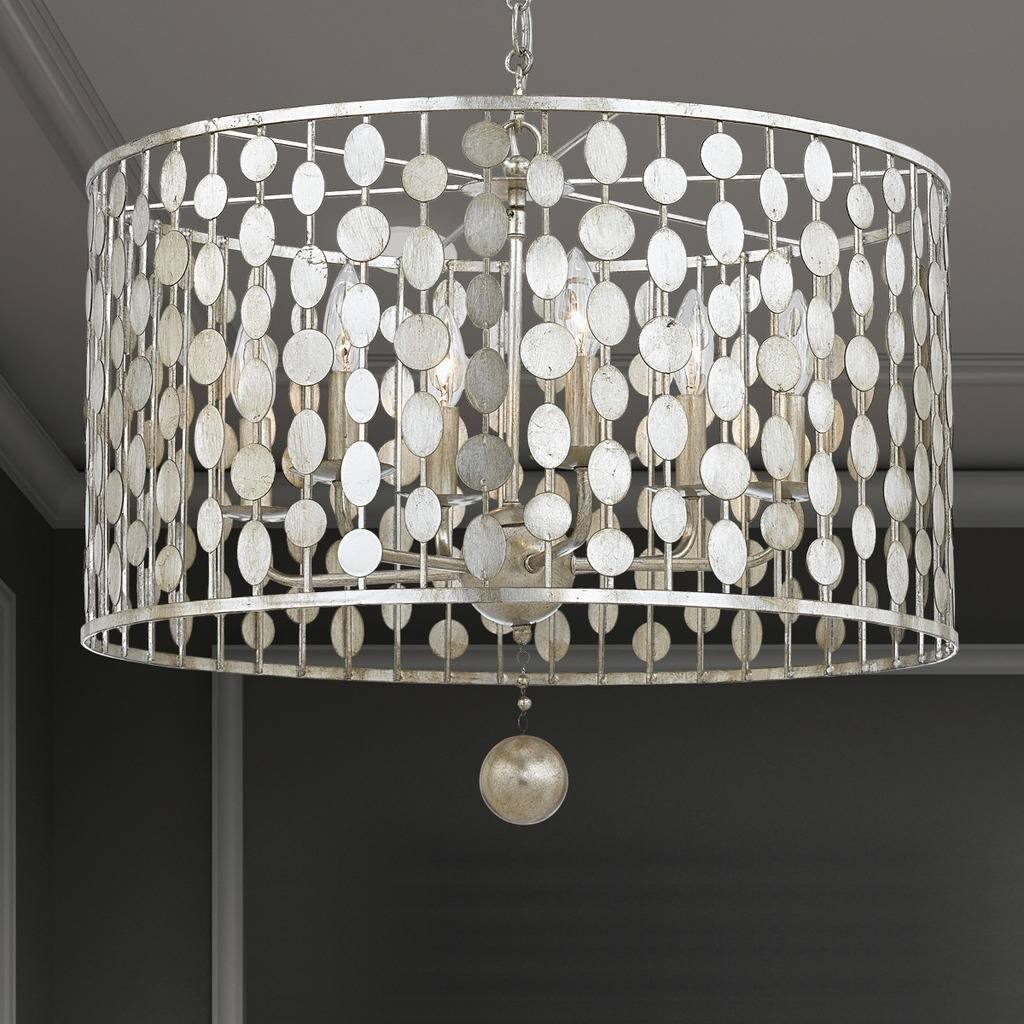 6-light Antique Silver Chandelier - Chandeliers For Bedrooms by Overstock.com