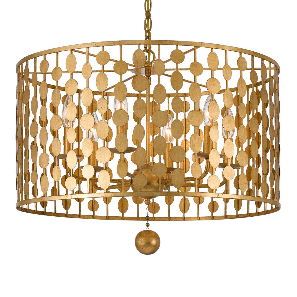 Crystorama Layla Collection 6-light Antique Gold Chandelier - Chandeliers For Bedrooms by Overstock.com