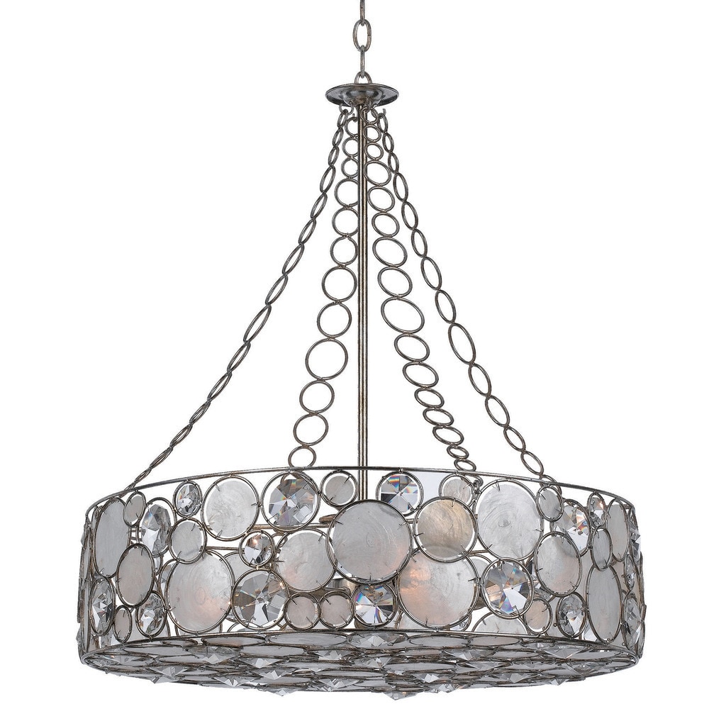 Crystorama Palla Collection 8-light Antique Silver Chandelier - Chandeliers For Bedrooms by Overstock.com