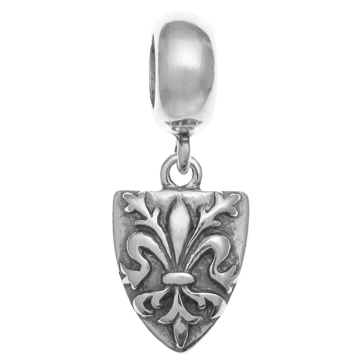 Fleur De Lis .925 Sterling Silver Pendant SHIELD