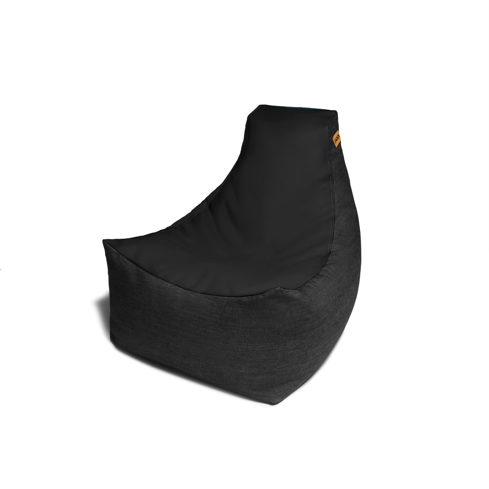 BeanSack Black Vinyl Bean Bag Chair - Bed Bath & Beyond - 6271379