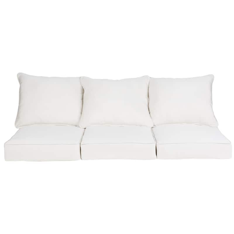 Granwell Sunbrella Canvas Indoor/Outdoor Corded Pillow and Cushion Sofa Set On Sale Bed Bath