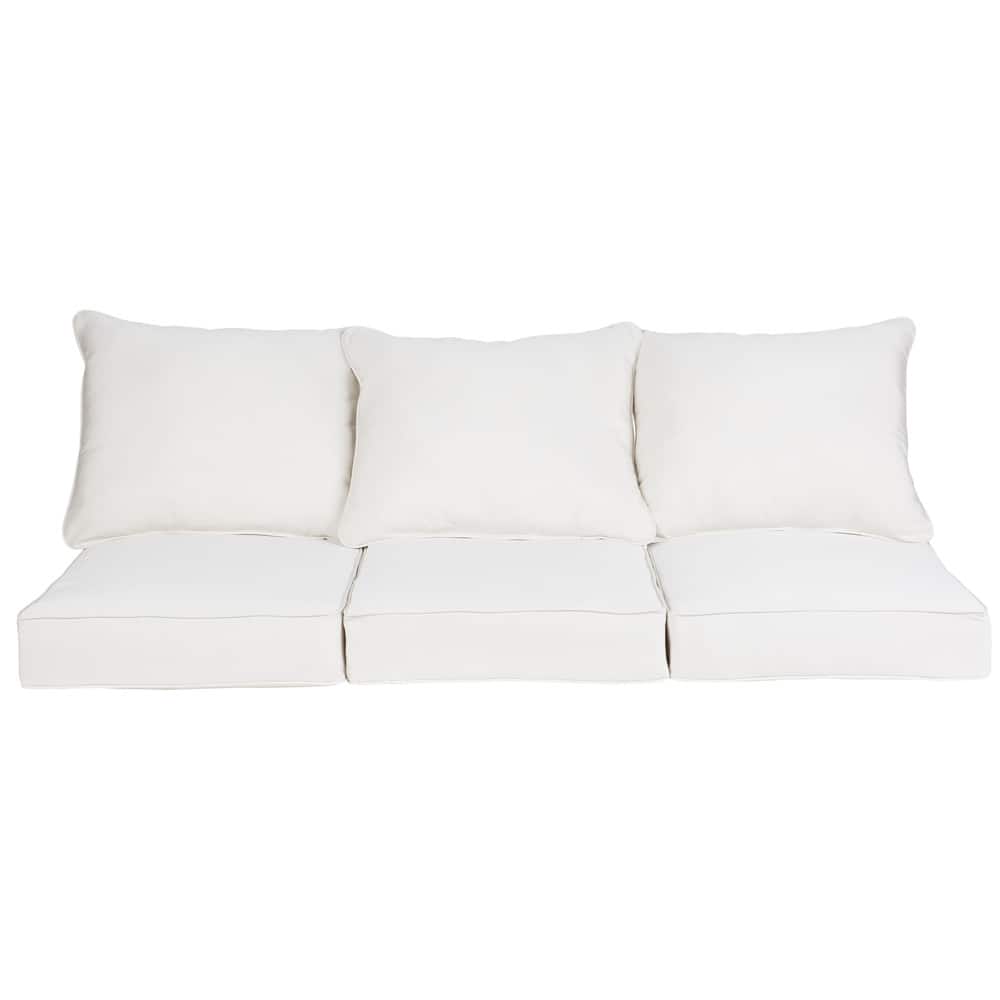 Granwell Sunbrella Canvas Indoor/Outdoor Corded Pillow and Cushion Sofa Set