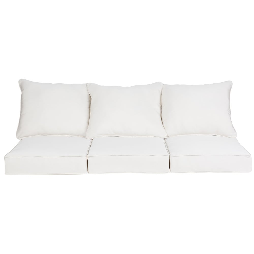 Granwell Sunbrella Canvas Indoor/Outdoor Corded Pillow and Cushion Sofa Set