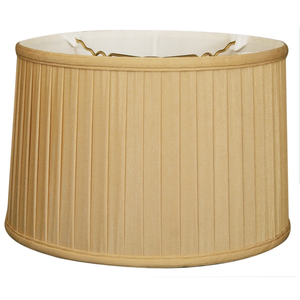 Royal Designs Shallow Drum Side Pleat Basic Lamp Shade, Antique Gold, 17 x 18 x 11.5