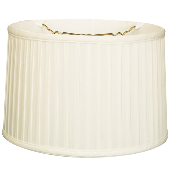 Royal Designs Shallow Drum Side Pleat Basic Lamp Shade, White, 15 x 16 x 10
