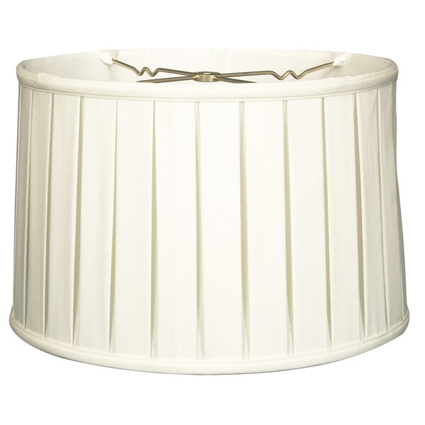 Royal Designs Shallow Drum English Box Pleat Basic Lamp Shade, White, 13 x 14 x 9