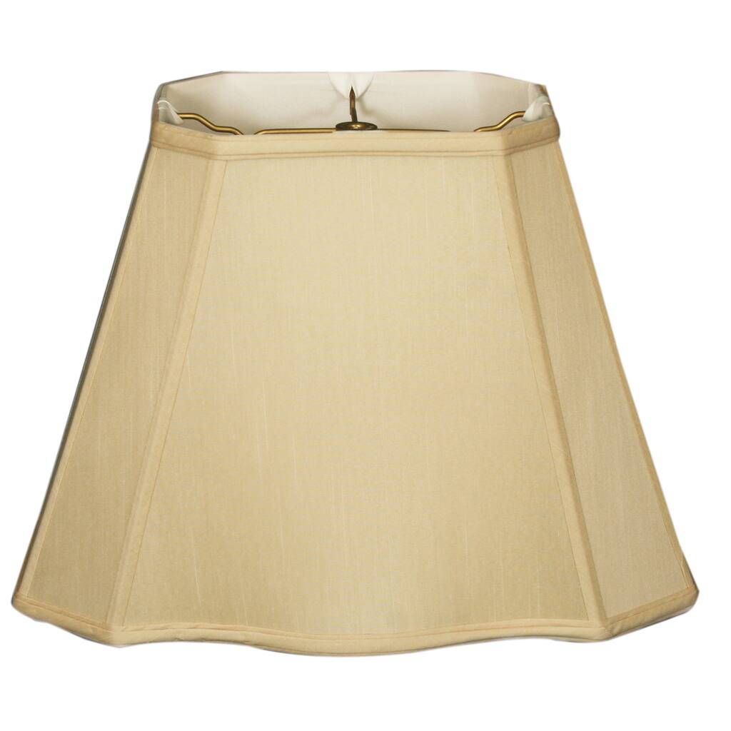 Royal Designs Fancy Bottom Rectangle Basic Lamp Shade, Beige, 5 x 6.5 x 8 x 12 x 10