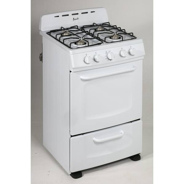 Avanti GRO24P0W 24 inch Freestanding Gas Range White Bed Bath