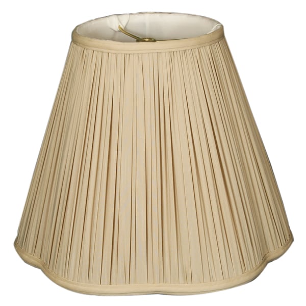 Royal Designs Bottom Scallop Gather Pleat Basic Lamp Shade, Beige, 8 x 16 x 13