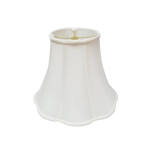 Royal Designs Bottom Outside Scallop Bell White Lamp Shade, 10 x 20 x 15.5