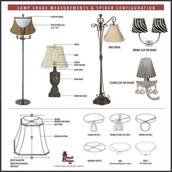 Royal Designs Conical Empire Burlap Lamp Shade, 6 x 18 x 11.5 - On