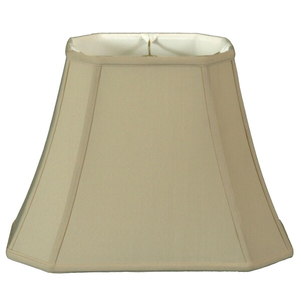 Royal Designs Rectangle Cut Corner Lamp Shade, Beige, (8 x 12) x (14 x 20) x 14.25