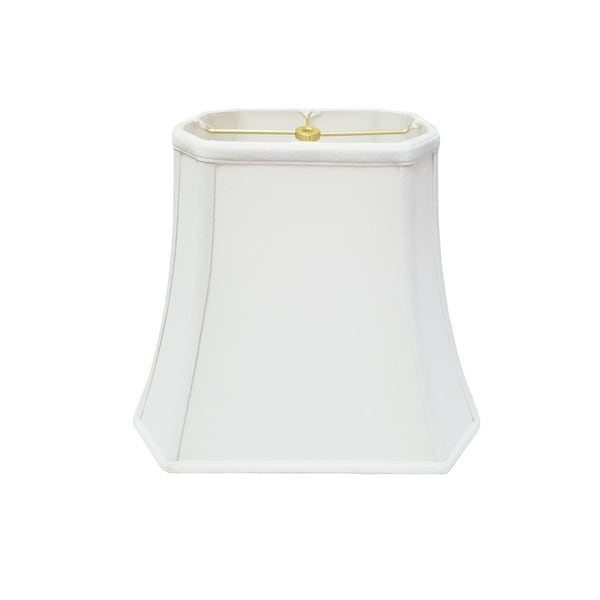 Royal Designs Rectangle Cut Corner Linen White Lamp Shade, (7 x 9