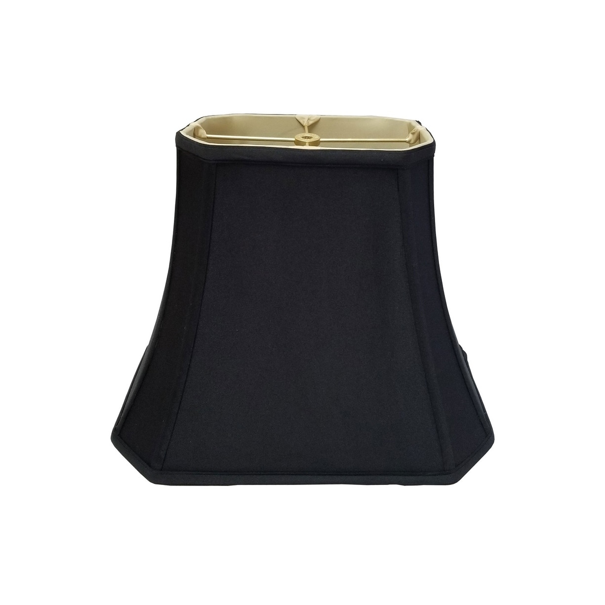 black rectangular lamp shade with gold lining