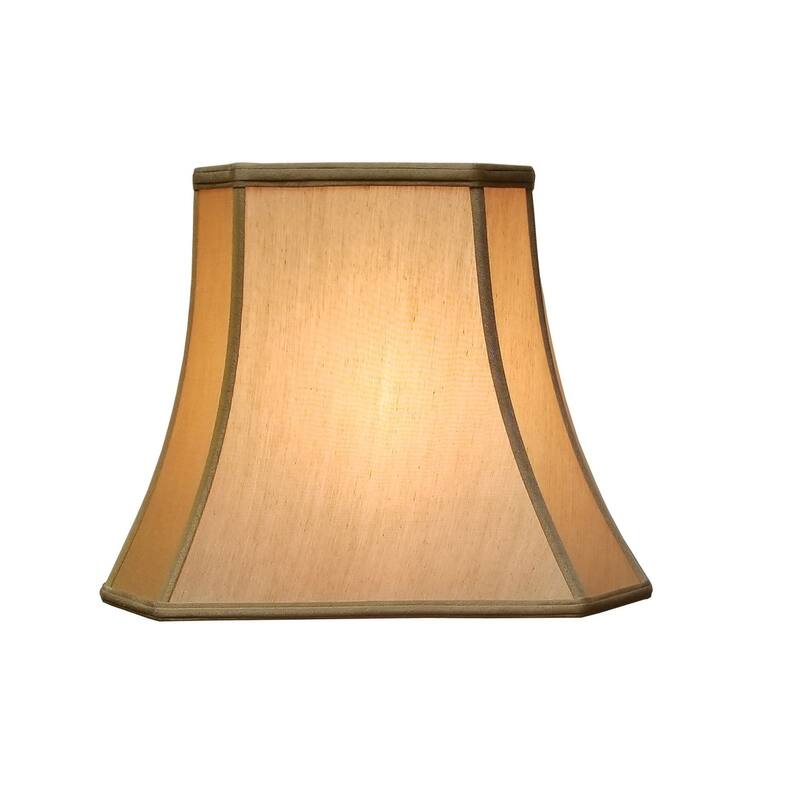 Royal Designs Rectangle Cut Corner Antique Gold Lamp Shade, (7 x 9) x
