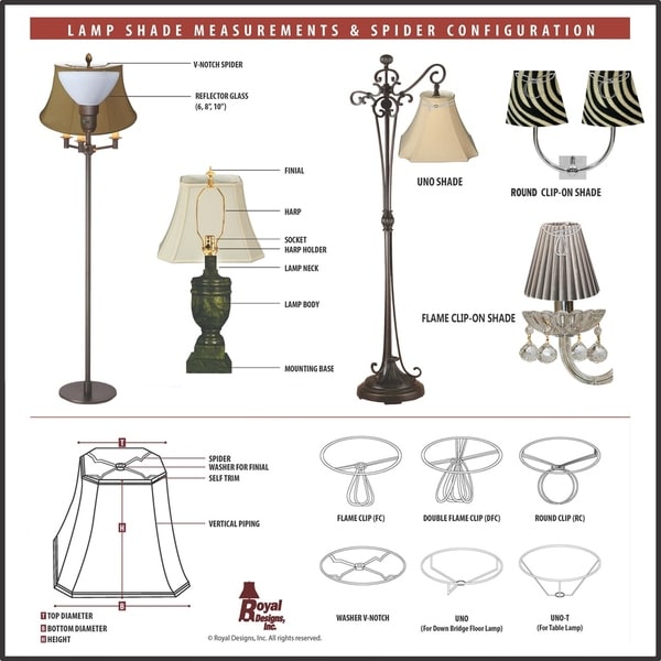 Royal Designs Rectangle Cut Corner Basic Lamp Shade 
