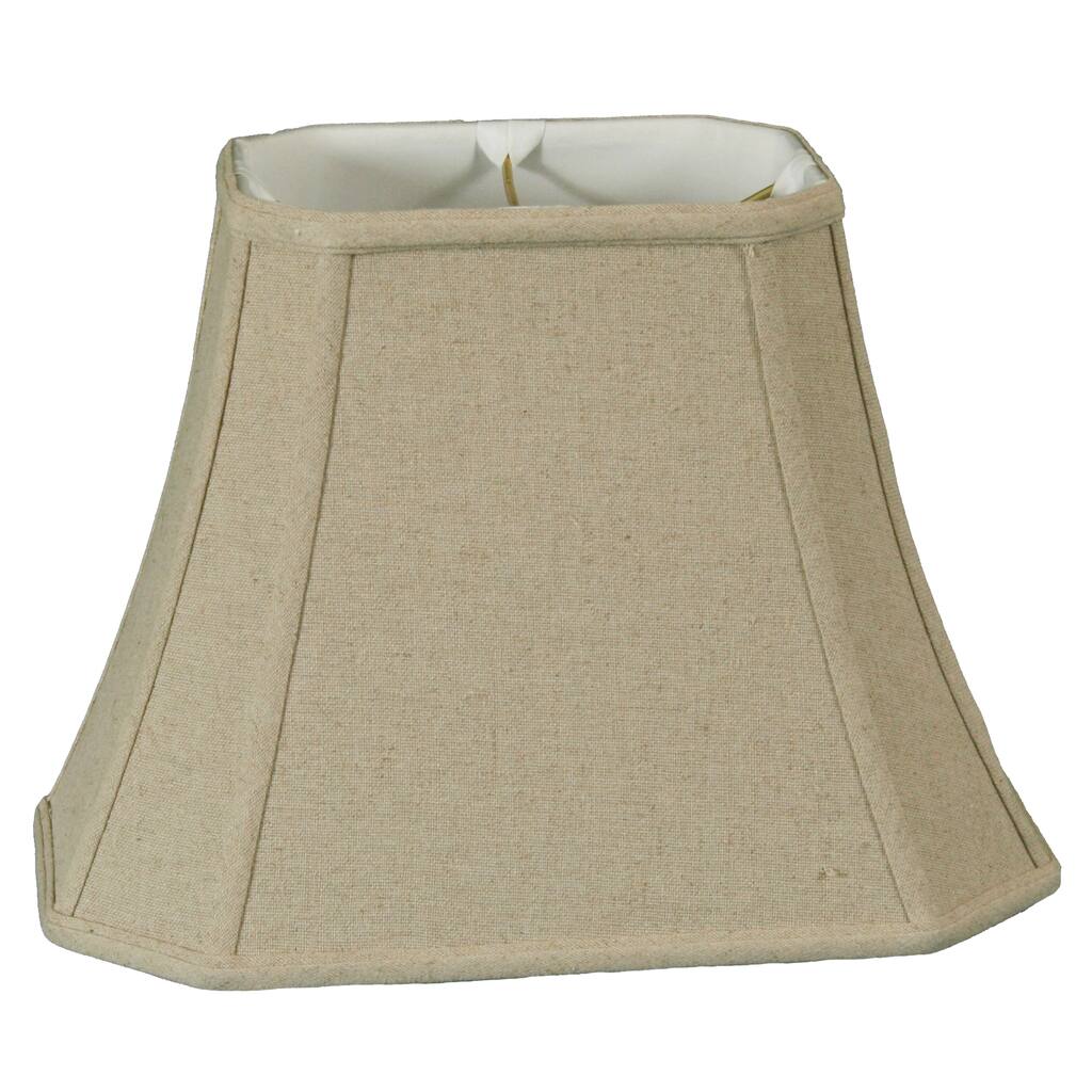 Royal Designs Rectangle Cut Corner Linen Cream Lamp Shade, (6 x 8) x (9 x 14) x 10.5
