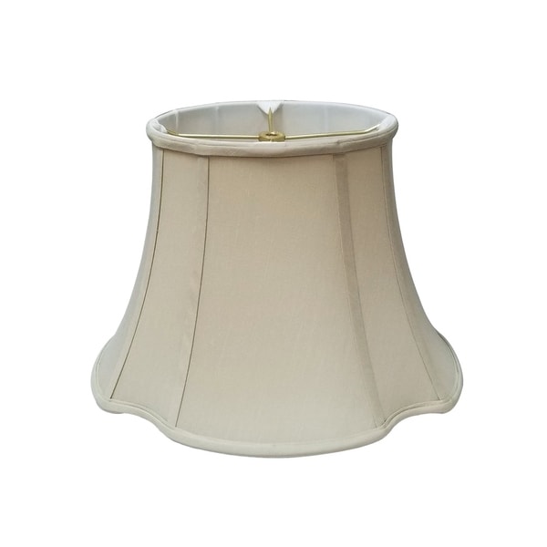 Royal Designs Oval Inverted Corner Beige Lamp Shade, (7 x 9) x