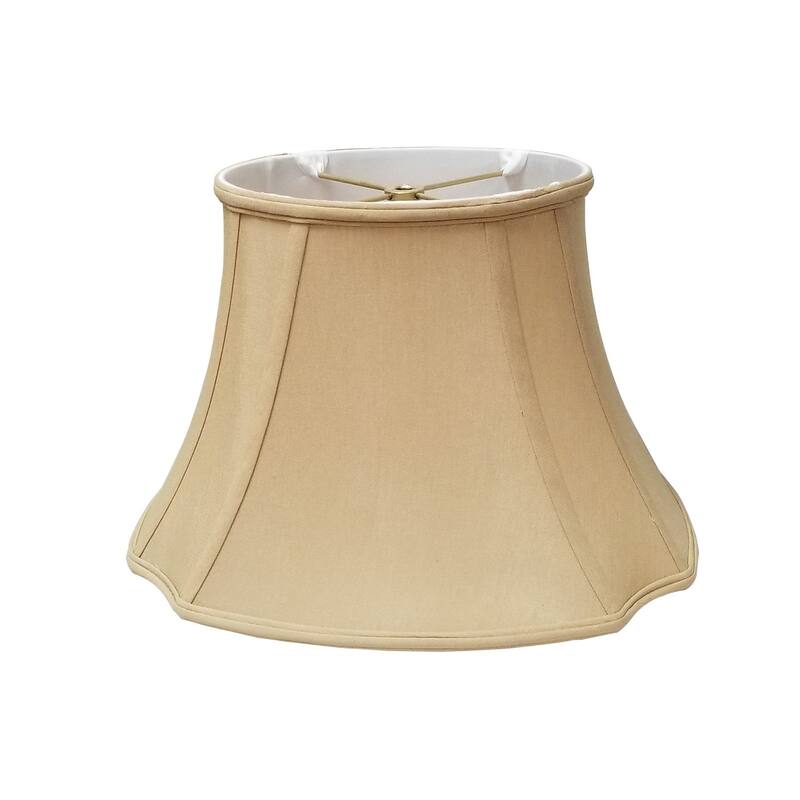 Royal Designs Oval Inverted Corner Antique Gold Lamp Shade, (7 x 9) x (12.75 x 15) x 10.75 Bed