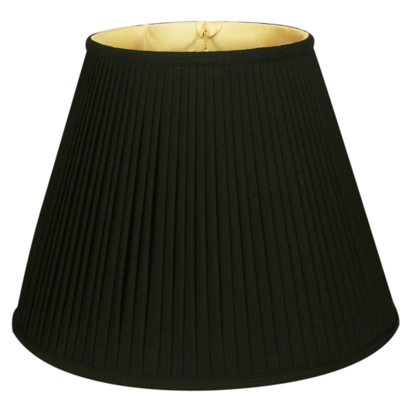 Royal Designs Deep Empire Side Pleat Basic Lamp Shade, Black/Gold