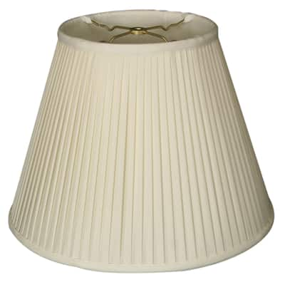 Royal Designs Deep Empire Side Pleat Basic Lamp Shade, White, 9 x 16 x 12.25