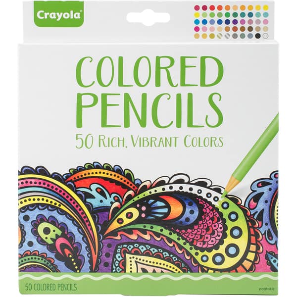 Set of 50 colored pencils