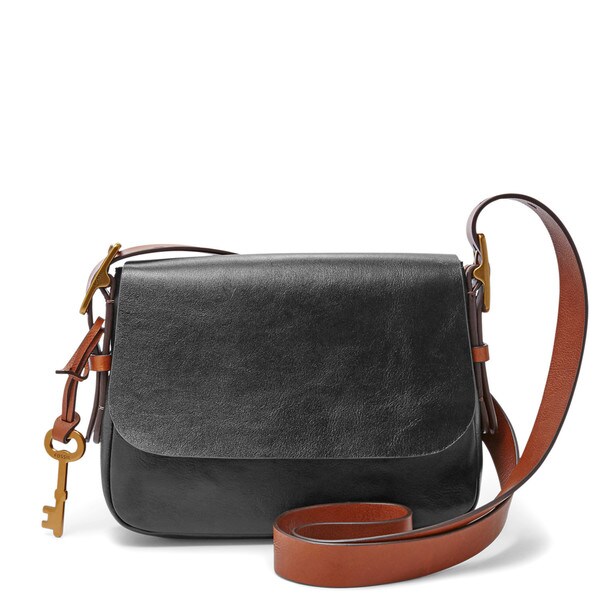 Shop Fossil Harper Black Leather Small Crossbody Handbag - Free Shipping Today - Overstock ...