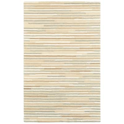 Isabel Textured Stripes Handcrafted Wool Area Rug