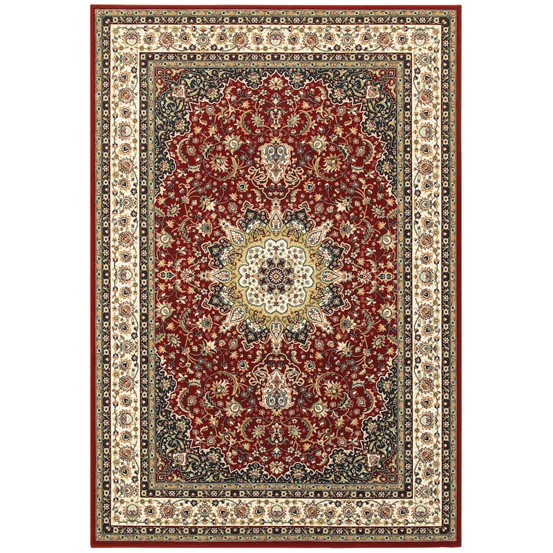 Style Haven Stora Red/Ivory Classic Medallion Area Rug