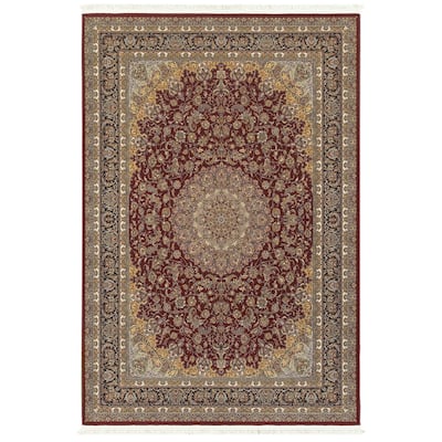 Style Haven Manchester Baroque Medallion Fringed Area Rug