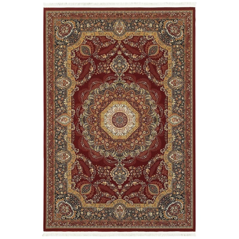 Style Haven Manchester Regal Center Medallion Fringe Area Rug