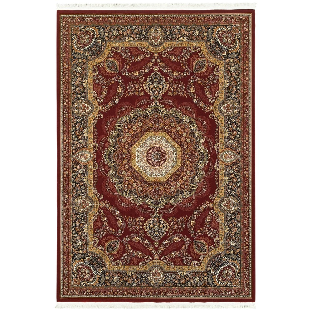 Style Haven Manchester Regal Center Medallion Fringe Area Rug