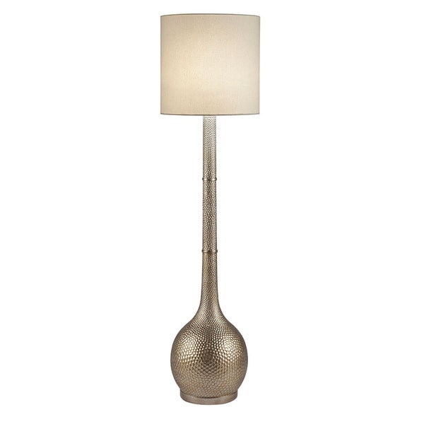 Catalina Ava Hammered Champagne Tapered Floor Lamp
