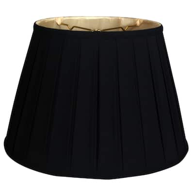 Royal Designs Empire English Pleat Basic Lamp Shade, Black Gold 10 X 14 