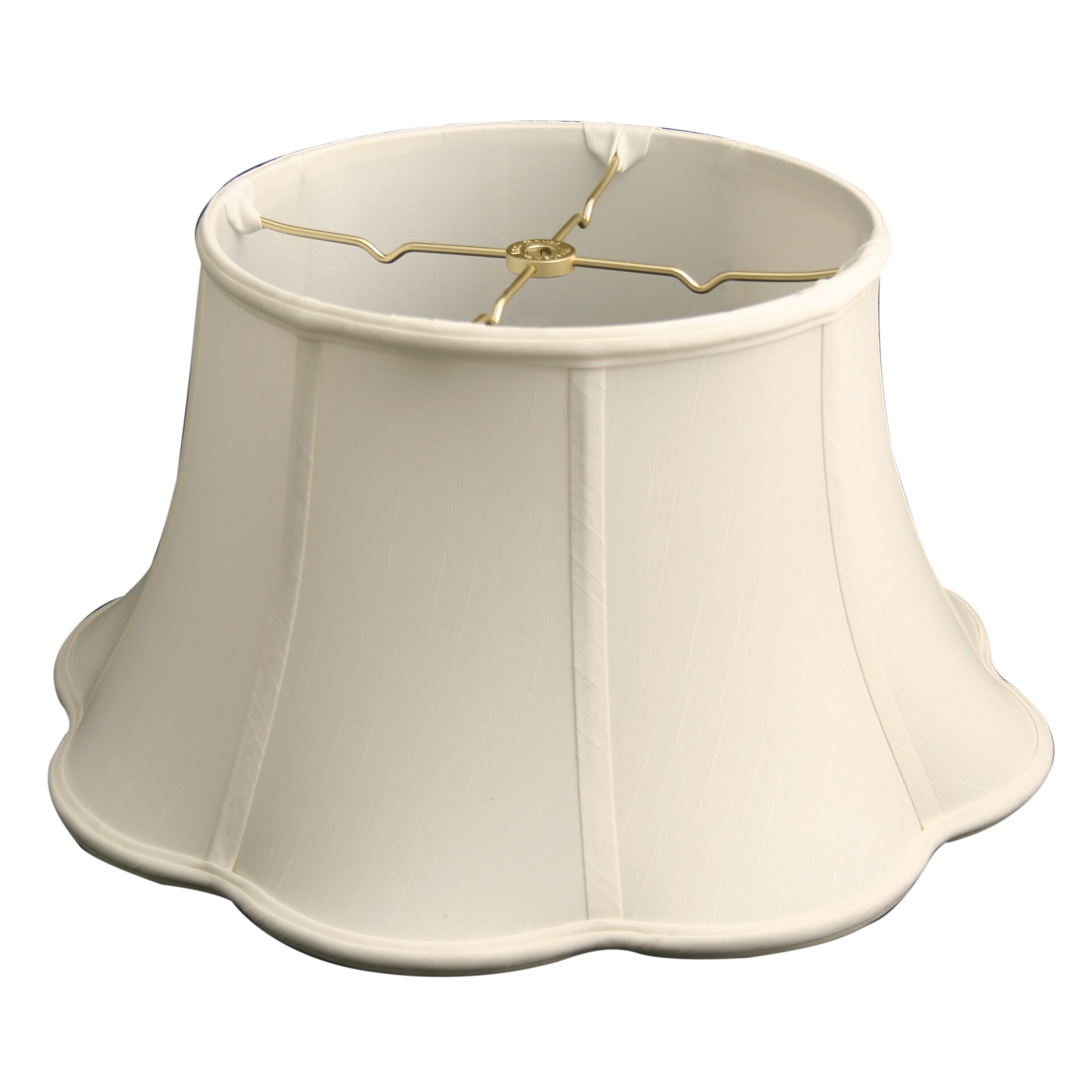 Royal Designs 6-Way Out Scallop Bell Basic Lamp Shade, White, 9.5