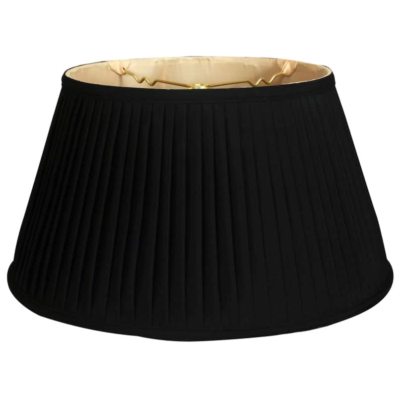 Royal Designs 6-Way / Side Pleat Basic Lamp Shade, Black/Gold, 9.5 x 15 ...