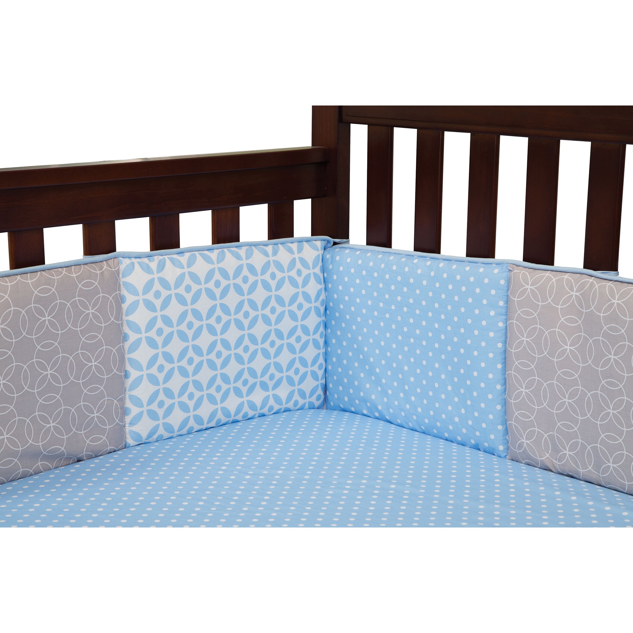 Shop Trend Lab Boy S Logan Blue Cotton Crib Bumpers Free