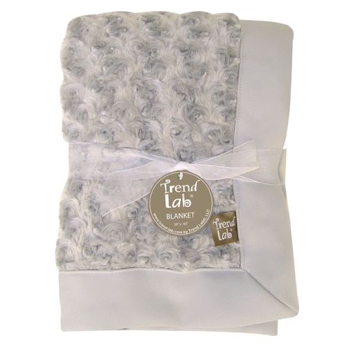 Trend Lab Grey Rosette Receiving Blanket