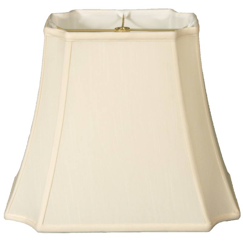 Royal Designs Rectangle Inverted Cut Corners Lamp Shade, Eggshell, 4.25