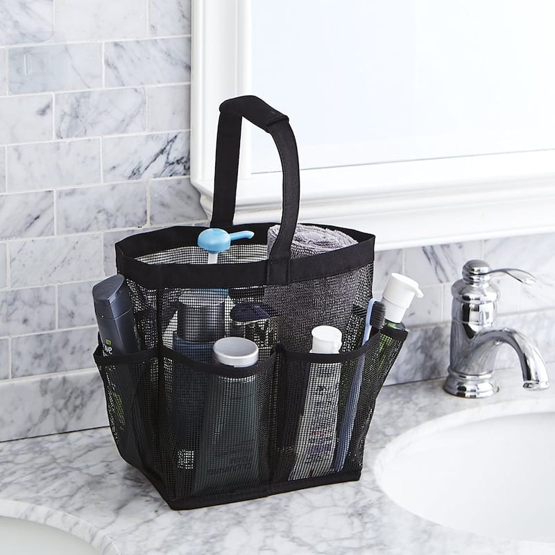 TUSK® Storage Mesh Deluxe Shower Tote by DormCo - 9.5'' H x 12'' W - Black
