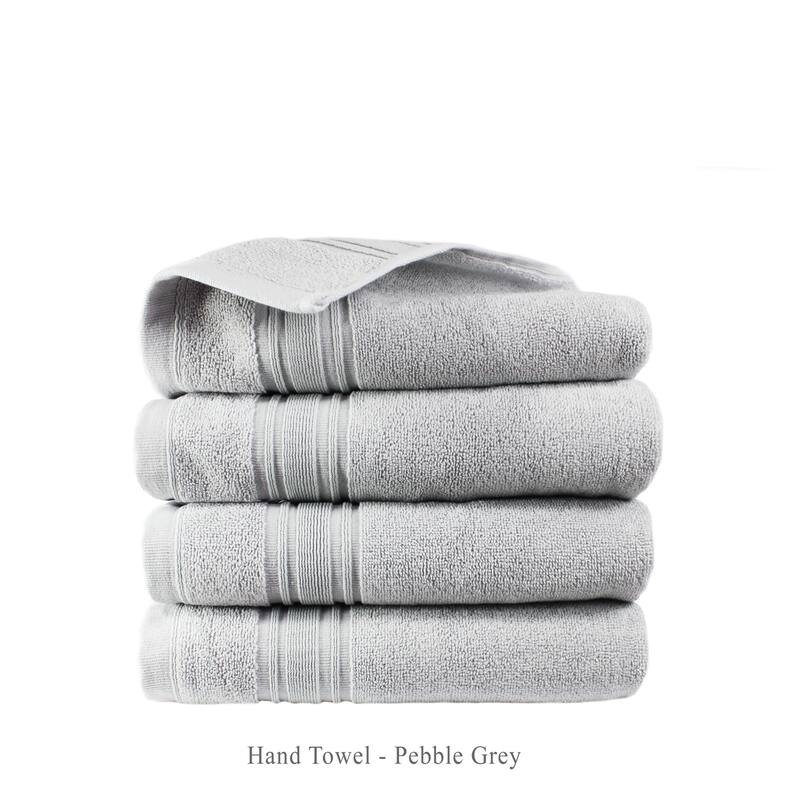 Luxury Hotel Cotton Turkish Towel Collection (Hand Towel Set) - Multiple Set Sizes available - pebble grey - set of 4