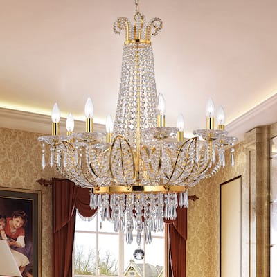 Stavith Crystal and Metal 8-light Chandelier